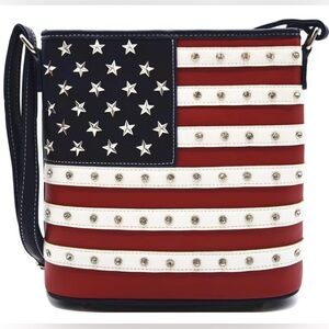 Patriotic Stars & Stripes Crossbody Bag - Red, White & Blue